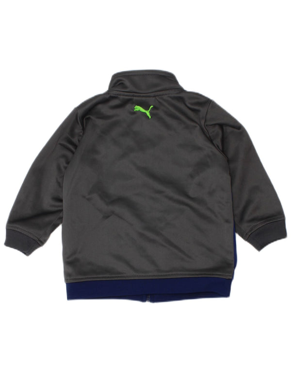 Спортивный костюм Puma для мальчиков с графическим рисунком, верхняя куртка 6–9 месяцев, серая с цветными блоками