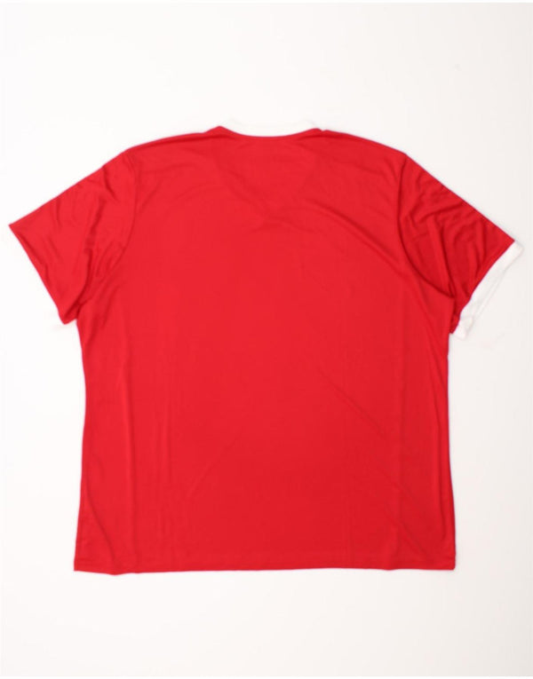 Мужская футболка Adidas Climalite Top 3XL Красный полиэстер с цветными блоками