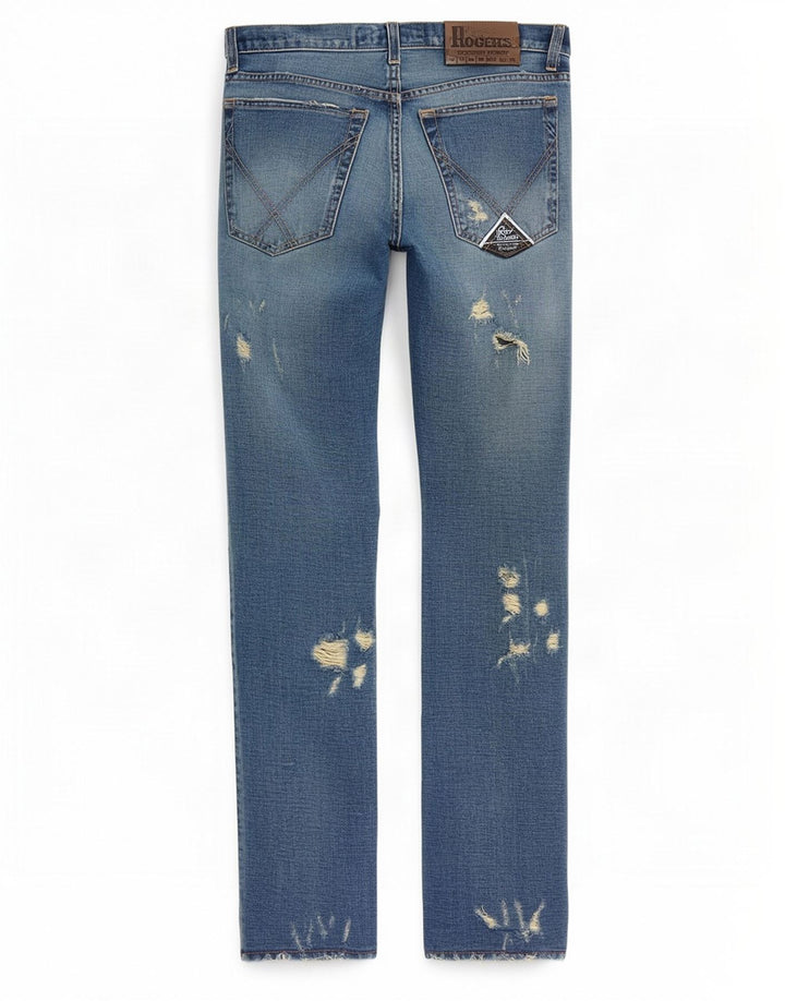 Женские потертые джинсы Roy Rogers Bootcut W34 L32, синий хлопок