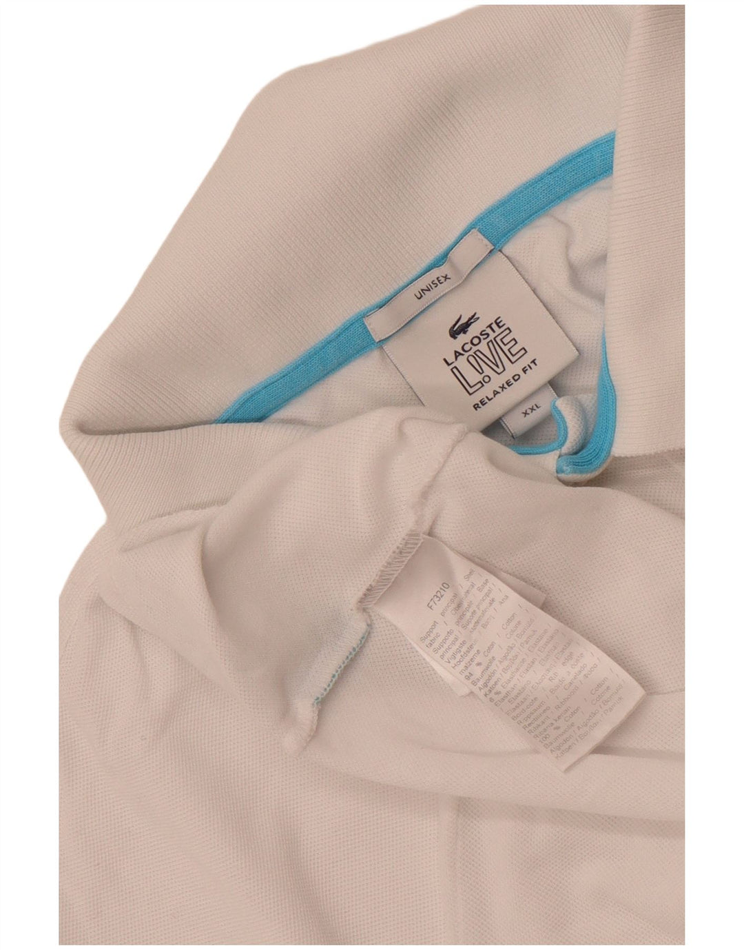 Lacoste Мужская рубашка-поло унисекс свободного кроя 2XL, белый хлопок