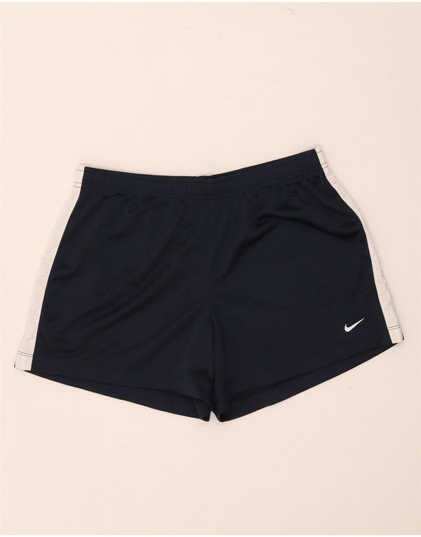 Женские спортивные шорты Nike, США, 12/14, большие темно-синие, полиэстер с цветными блоками