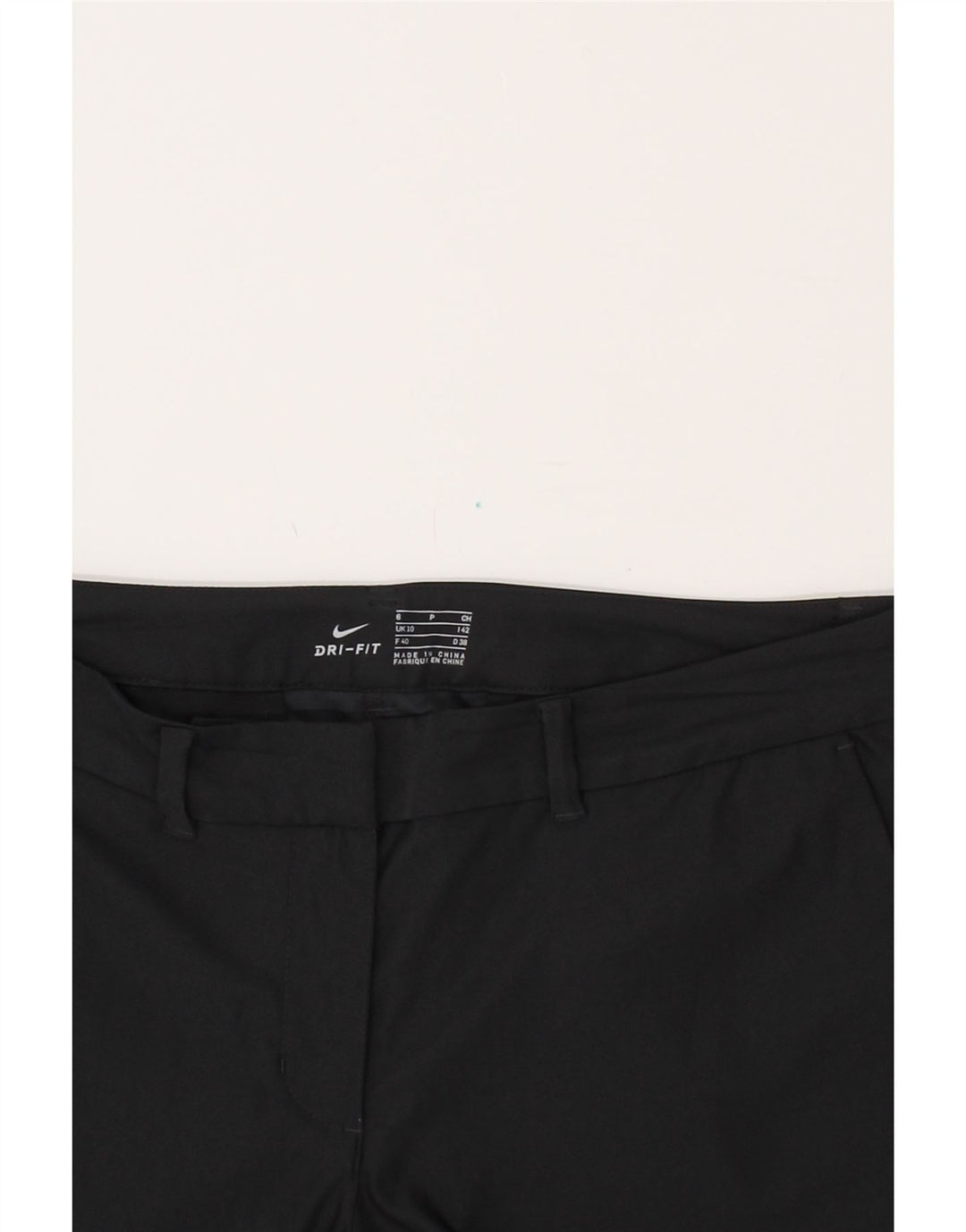 NIKE Womens Slim Chino Trousers UK 10 Small W32 L30  Black Polyester Vintage Nike and Second-Hand Nike from Messina Hembry 