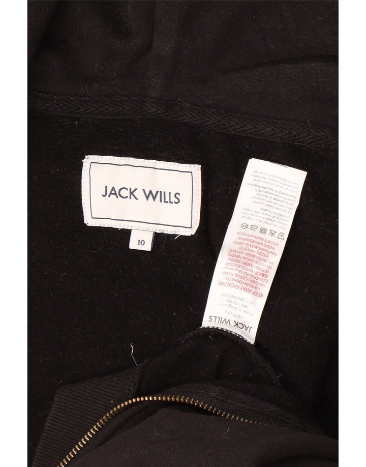 JACK WILLS Женский укороченный свитер с капюшоном на молнии большого размера UK 10, маленький черный