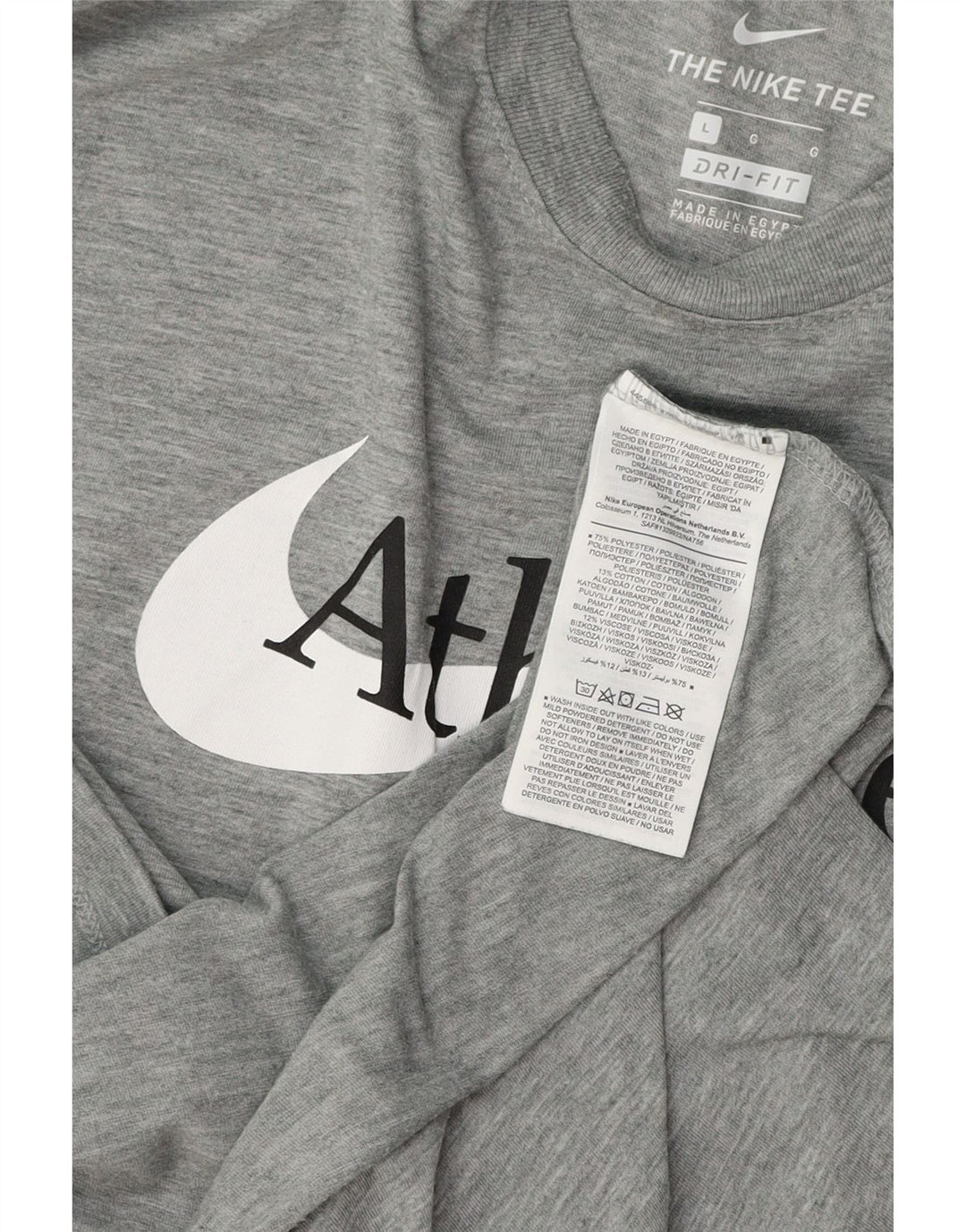 Мужская футболка NIKE Dri Fit с рисунком, большой серый полиэстер