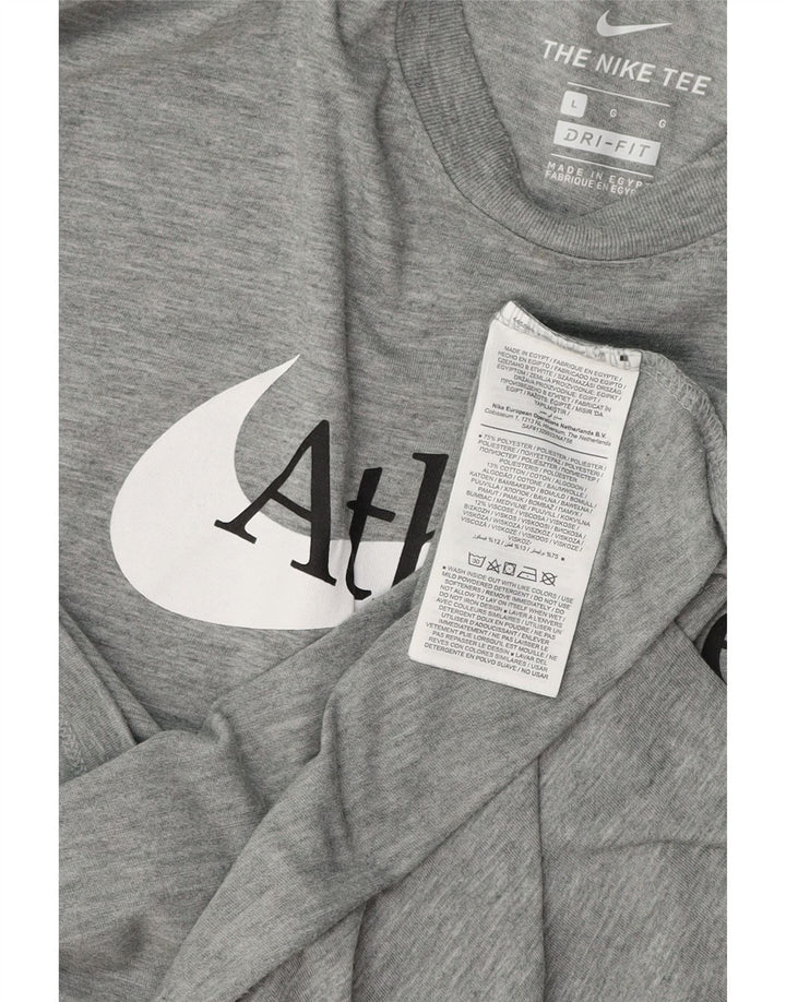 Мужская футболка NIKE Dri Fit с рисунком, большой серый полиэстер