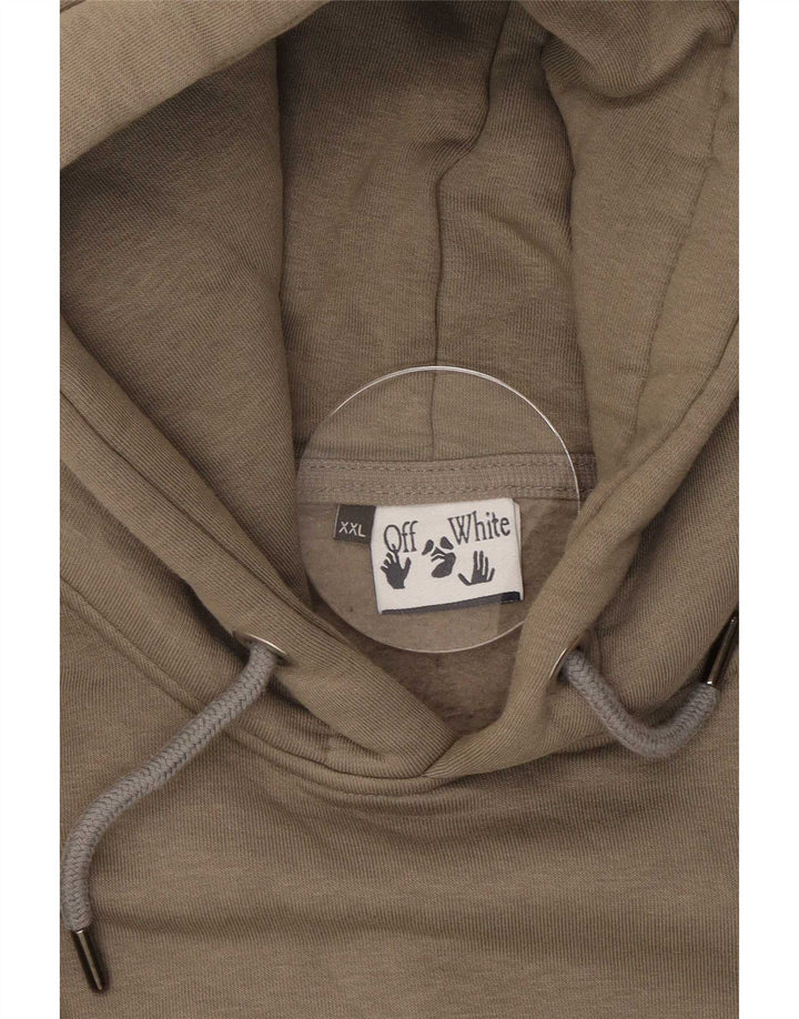 Мужской джемпер с капюшоном Off-White с рисунком 2XL, хаки