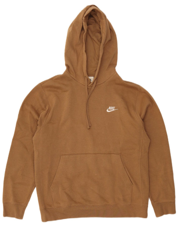 Nike Mens Hoodie Jumper Small Beige Cotton