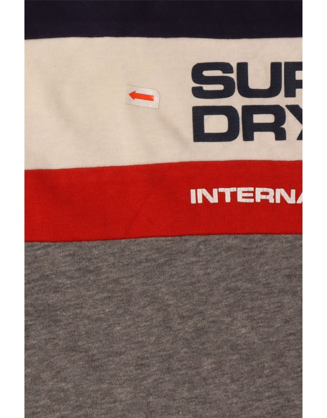 Мужской топ с графическим рисунком Superdry, маленький серый хлопок с длинными рукавами и цветными блоками