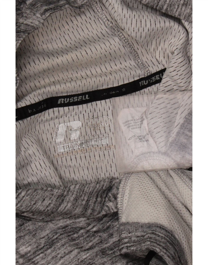 Мужской джемпер с капюшоном Russell Athletic 3XL, серый полиэстер с крапинками