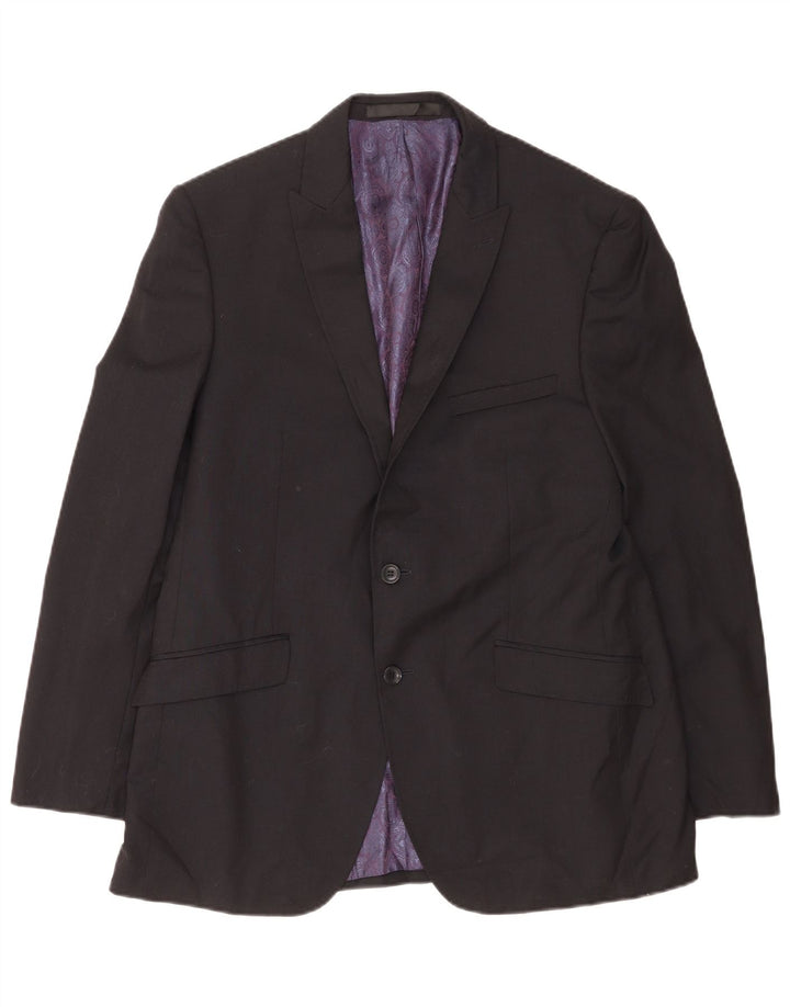Мужской пиджак Marks & Spencer Autograph на 2 пуговицах, Великобритания, 42 XL, черная шерсть