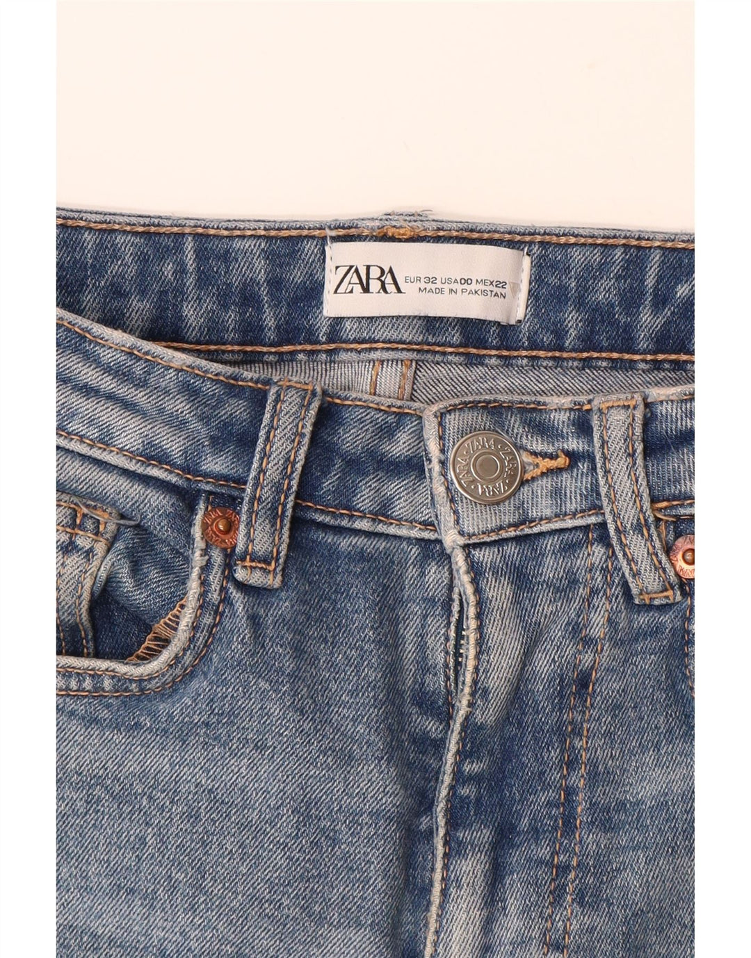 ZARA Womens Bootcut Jeans EU 32 2XS W22 L31 Blue Cotton