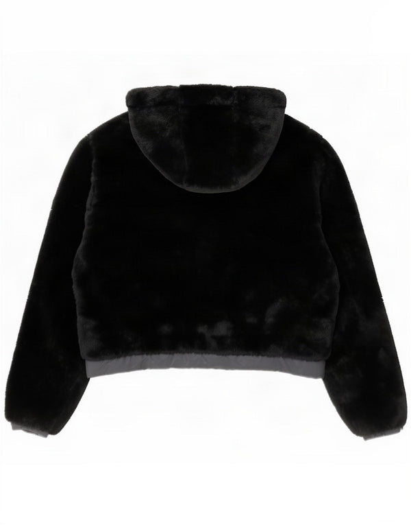 Женский бомбер Ellesse большого размера с капюшоном Teddy Bear UK 8, маленький черный