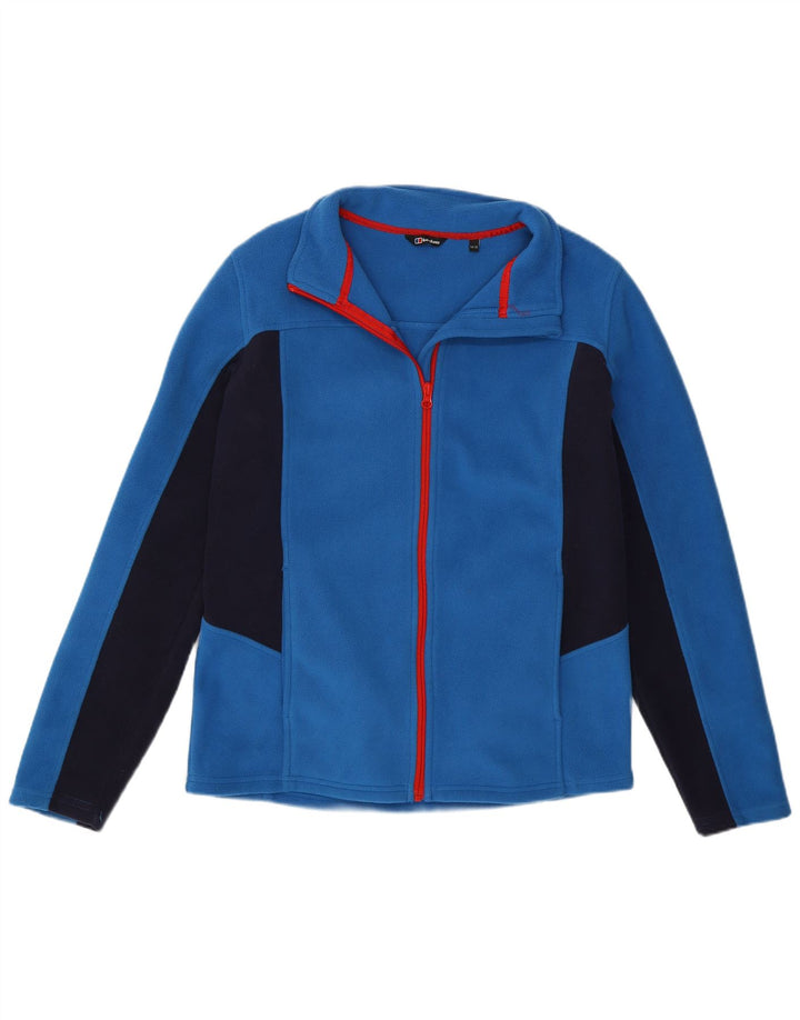 Флисовая куртка Berghaus для девочек 14–15 лет, синяя, полиэстер с цветными блоками