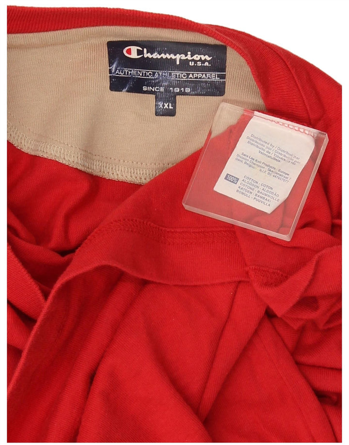 Мужской топ Champion с длинным рукавом 2XL, красный хлопок