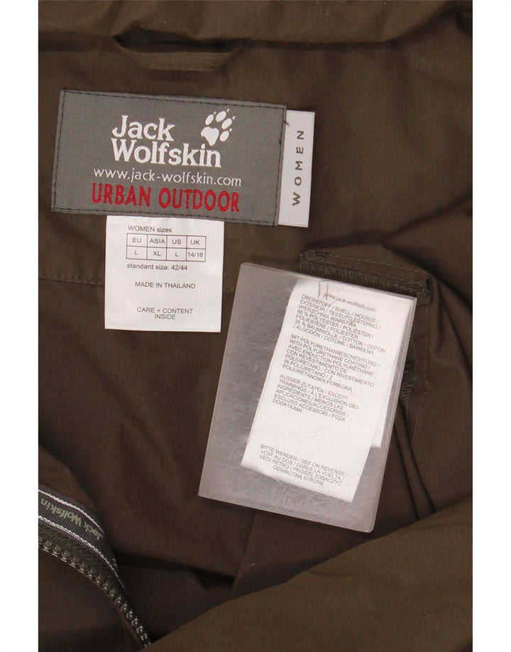 Женская ветровка JACK WOLFSKIN UK 14/16, большой полиэстер цвета хаки
