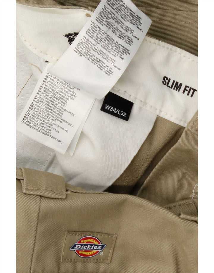 Мужские брюки-чиносы Dickies Slim Fit W34 L32, хаки, полиэстер