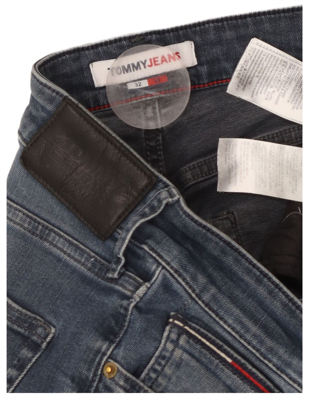 TOMMY HILFIGER Мужские прямые джинсы W32 L32 синие, хлопок