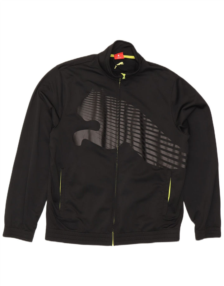Мужская спортивная куртка с графическим рисунком Puma, большая черная полиэстеровая куртка