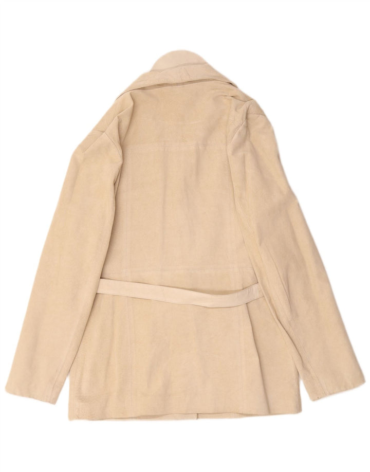 Женская замшевая куртка Conbipel IT 50 XL из белой кожи
