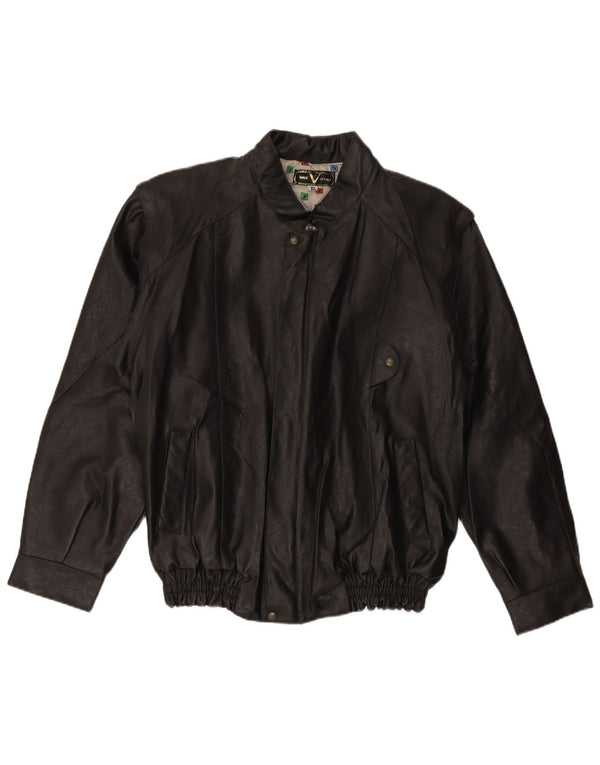 Мужская кожаная куртка VINTAGE UK 42 XL черная