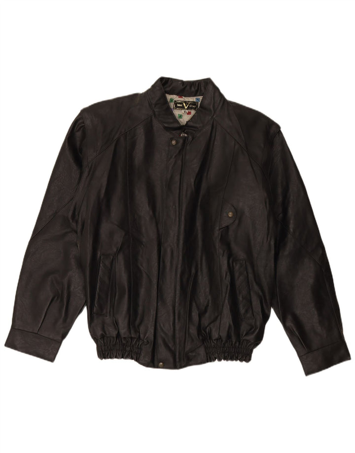 Мужская кожаная куртка VINTAGE UK 42 XL черная