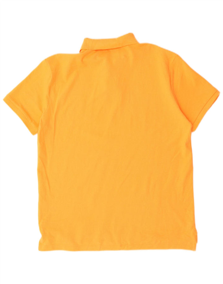 Мужская рубашка поло Polo Ralph Lauren, хлопковая, среднего размера, оранжевого цвета