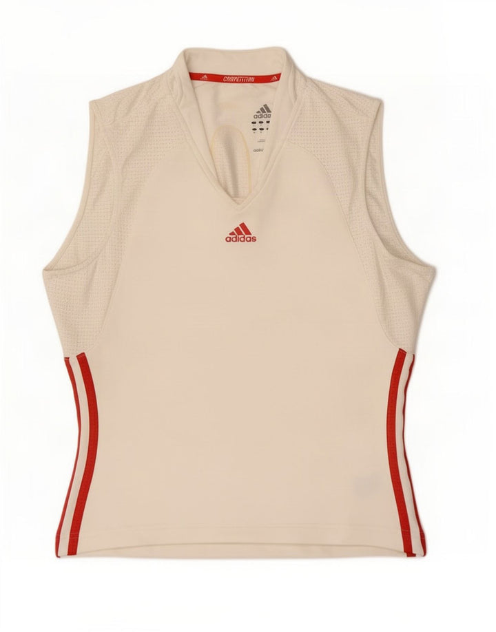 Женский жилет Adidas Top UK 14, средний белый, полиэстер с цветными блоками
