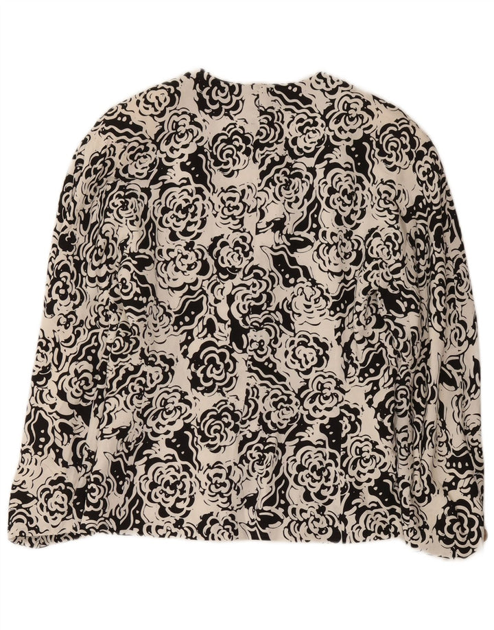 Женский пиджак Max Mara на 4 пуговицах, Великобритания 12, средний белый цветочный полиэстер