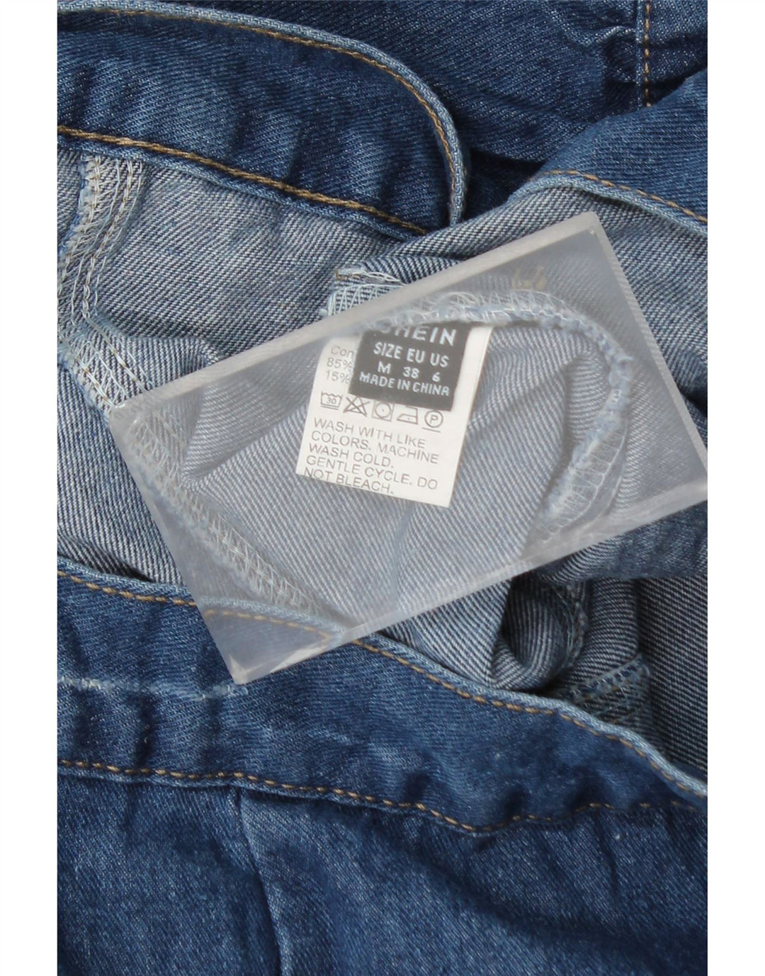 SHEIN Женский укороченный джинсовый кардиган с короткими рукавами UK 12, средний синий хлопок