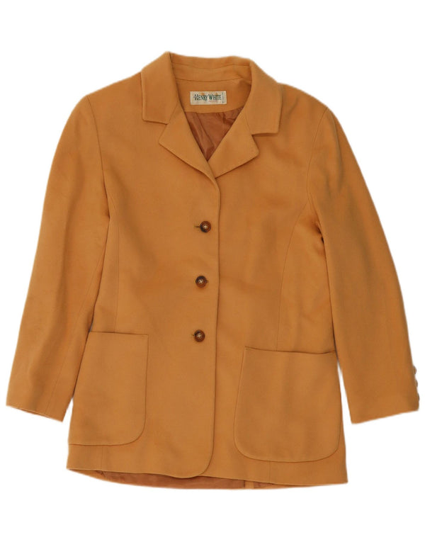 Женский пиджак на трех пуговицах HENRY WHITE, Великобритания, 14, большой, бежевый, шерстяной