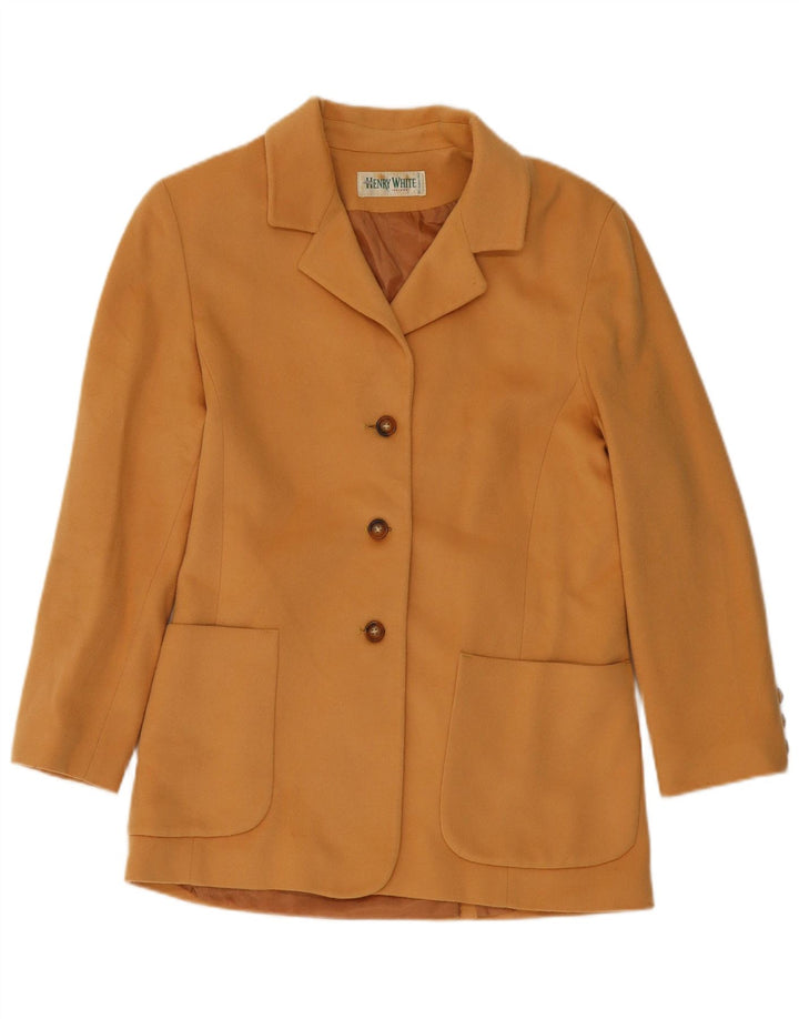 Женский пиджак на трех пуговицах HENRY WHITE, Великобритания, 14, большой, бежевый, шерстяной