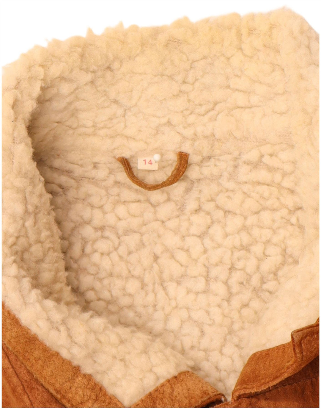 Винтажная мужская замшевая куртка из шерпа UK 40, большая коричневая кожаная куртка