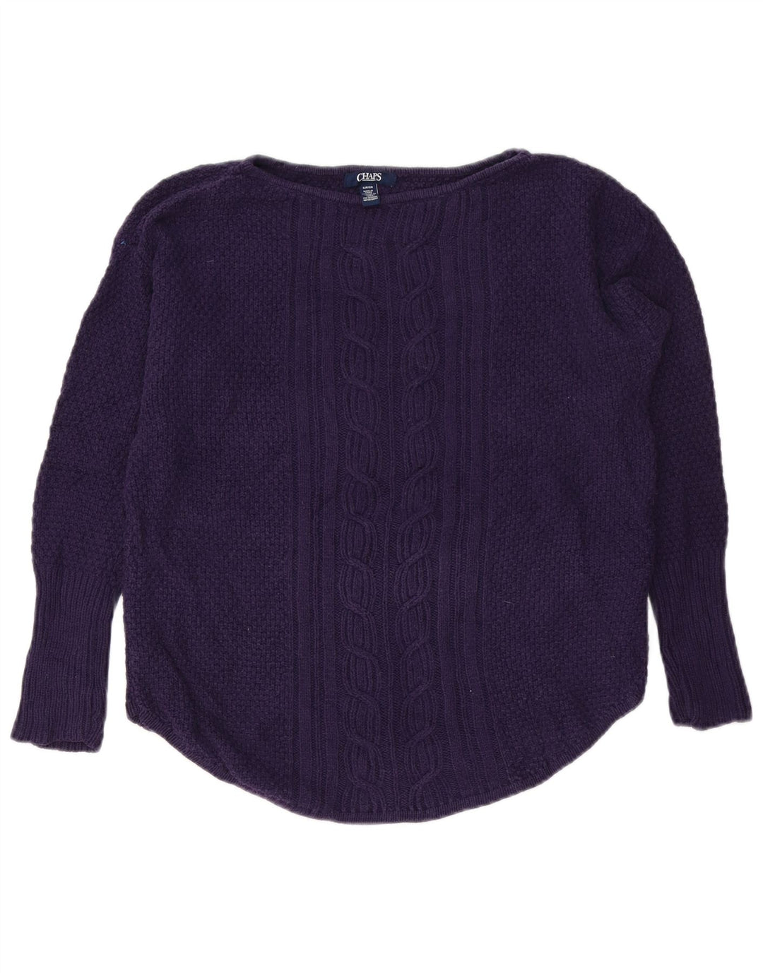 Женский свободный джемпер с вырезом лодочкой Chaps, маленький фиолетовый хлопковый свитер, Великобритания, 10 шт.