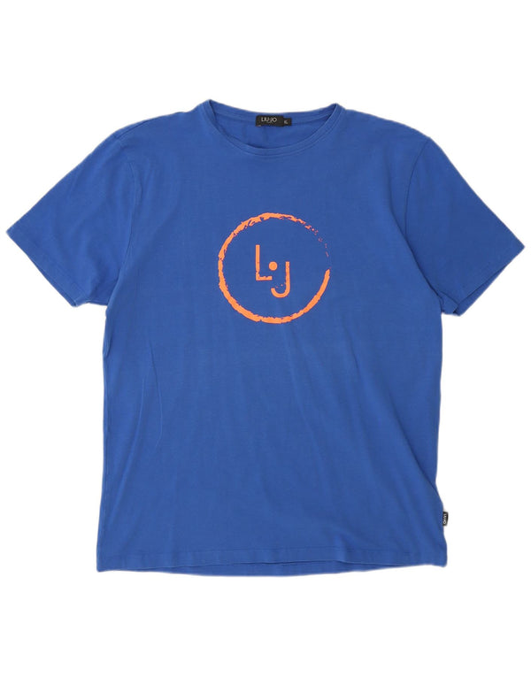 Женская футболка с рисунком Liu Jo Top UK 18 XL, синяя, хлопок