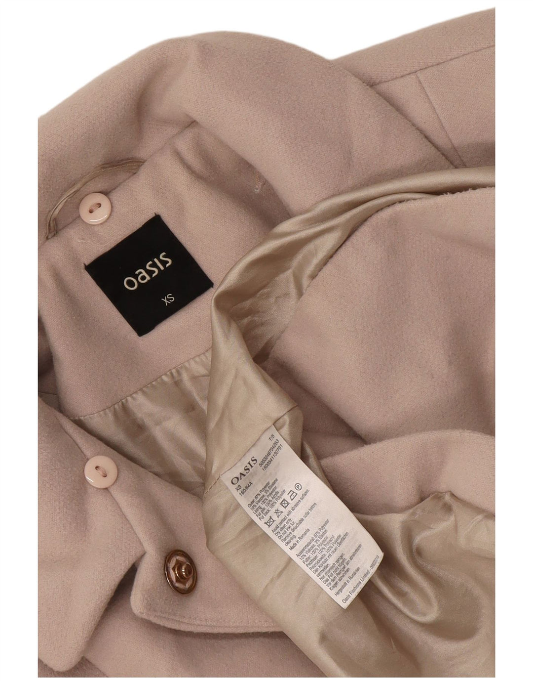 Женское пальто Oasis UK 6 XS Off White из полиэстера