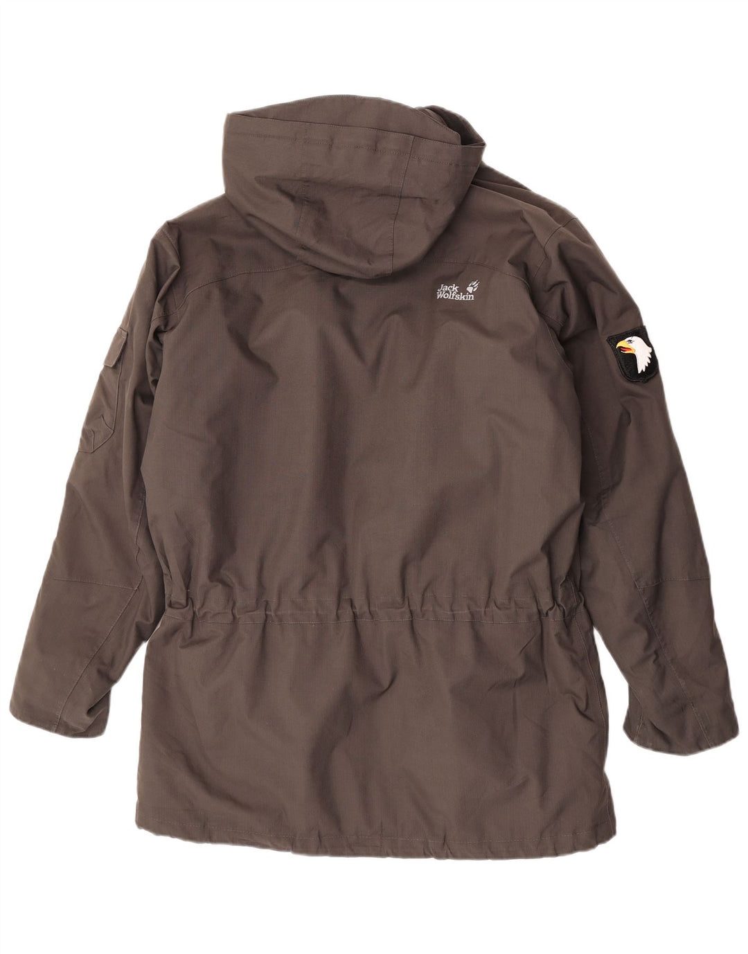 Мужская ветровка Jack Wolfskin с капюшоном, Великобритания 36/38, средний серый полиэстер