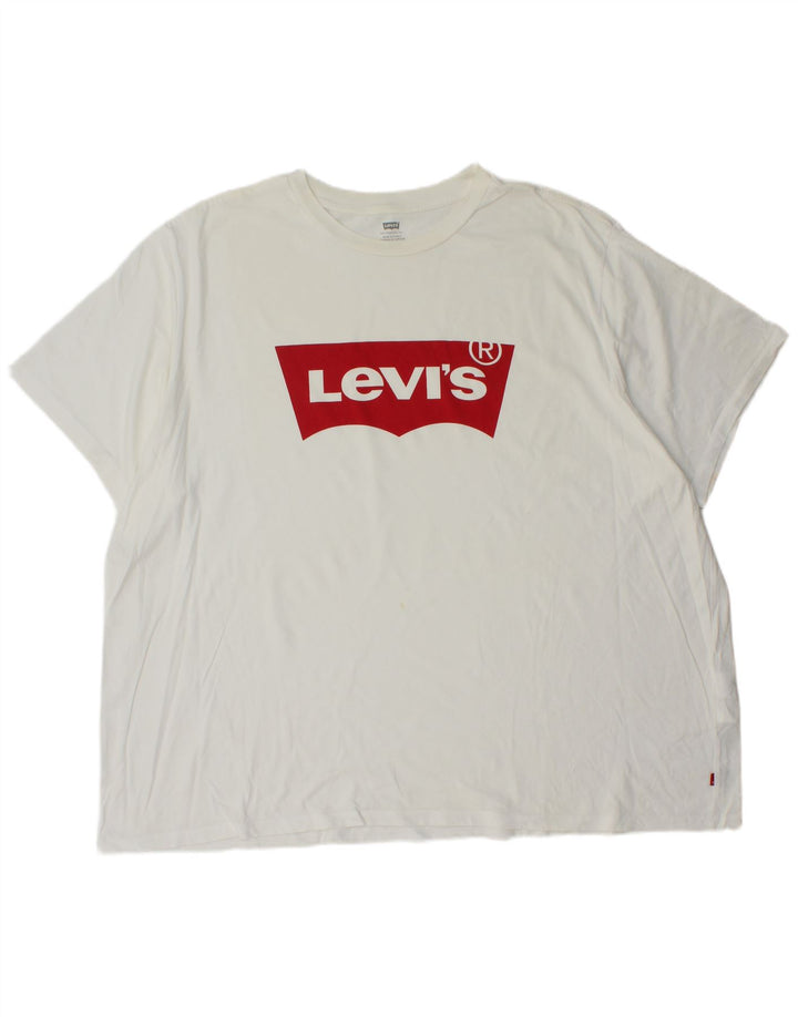 Мужская футболка с рисунком Levi's, топ 4XL, белый хлопок