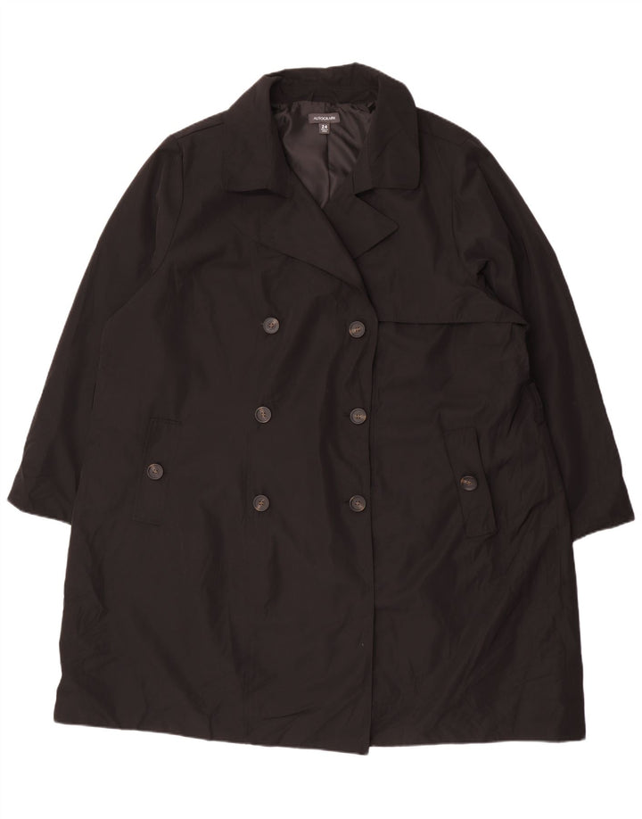 Женский тренч Marks & Spencer с автографом UK 24 4XL, черный полиэстер