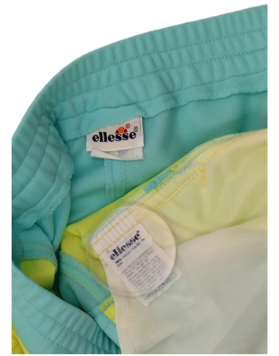 ELLESSE Женские повседневные шорты IT 44 Medium W32 Синий Полиэстер с цветными блоками