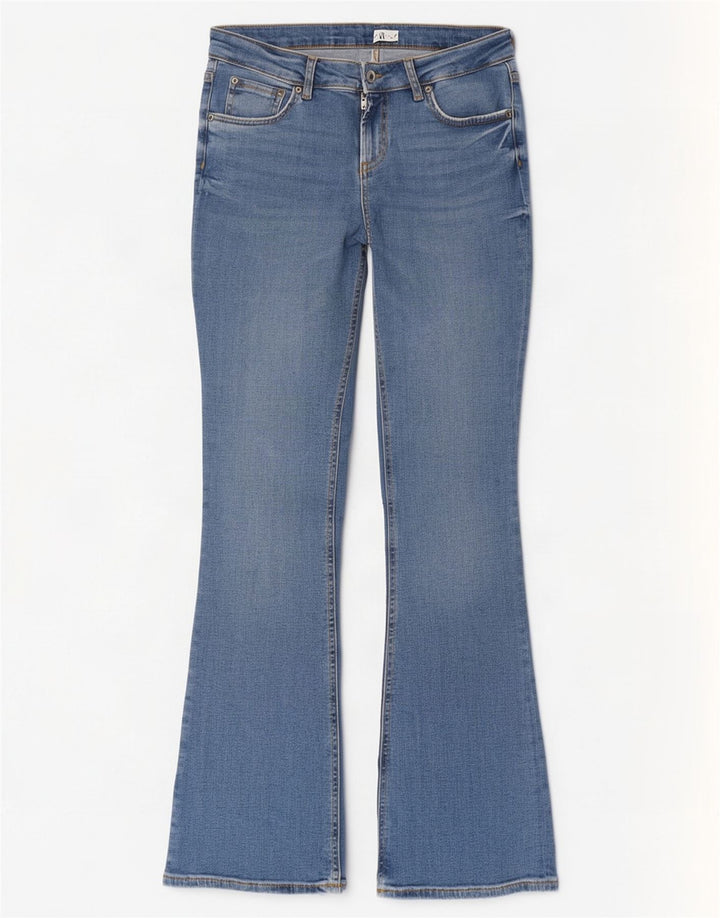 Женские расклешенные джинсы Zara EU 38, маленькие W28 L32, синие, хлопок