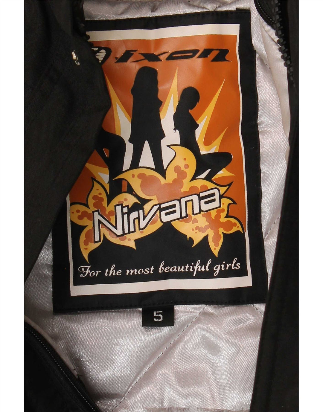 Женская куртка-гонщик Ixon Nirvana с графическим рисунком UK 10, маленькая черная с цветными блоками