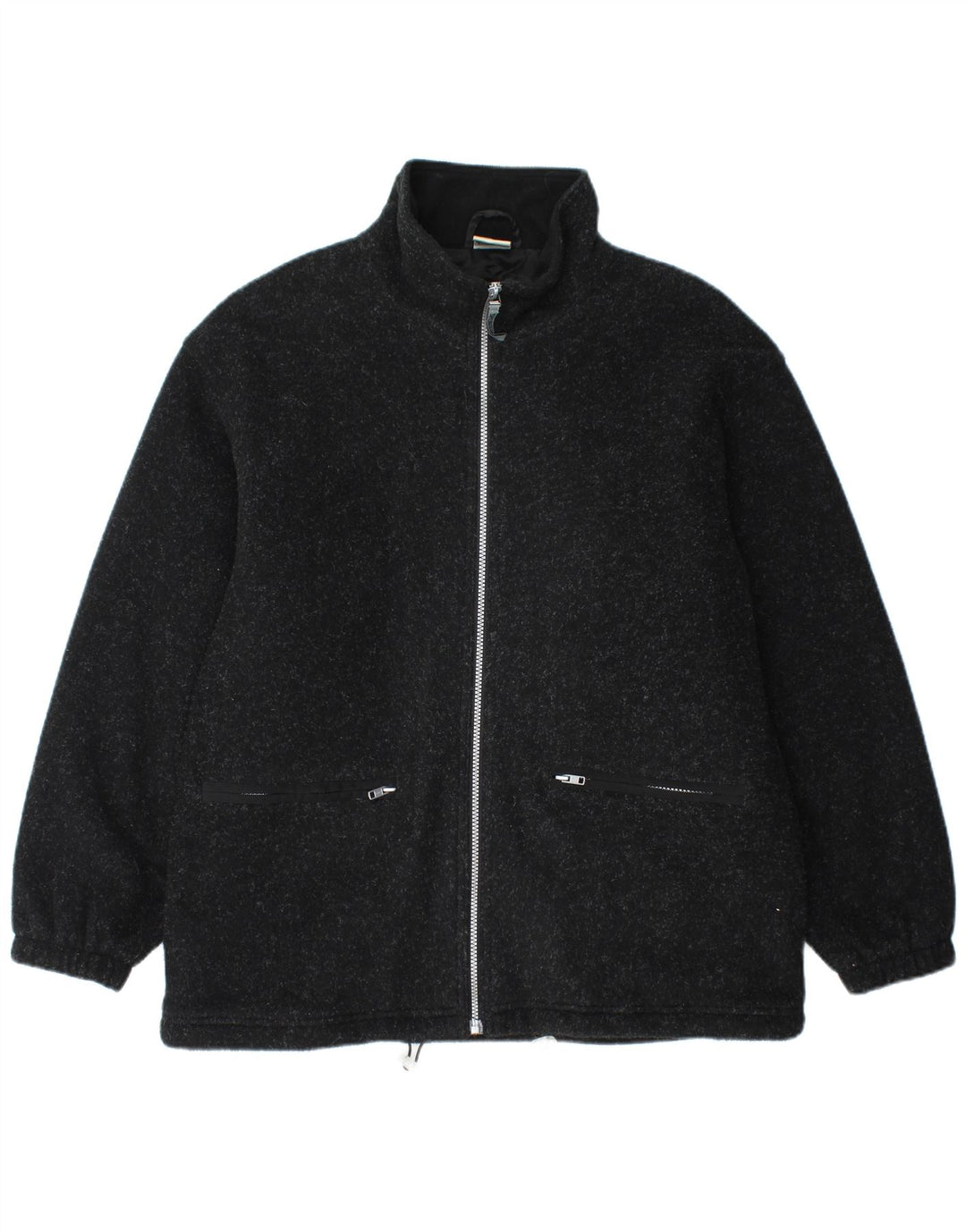 Мужская флисовая куртка свободного покроя CRANE UK 36, маленькая, черная, из полиэстера с крапинками