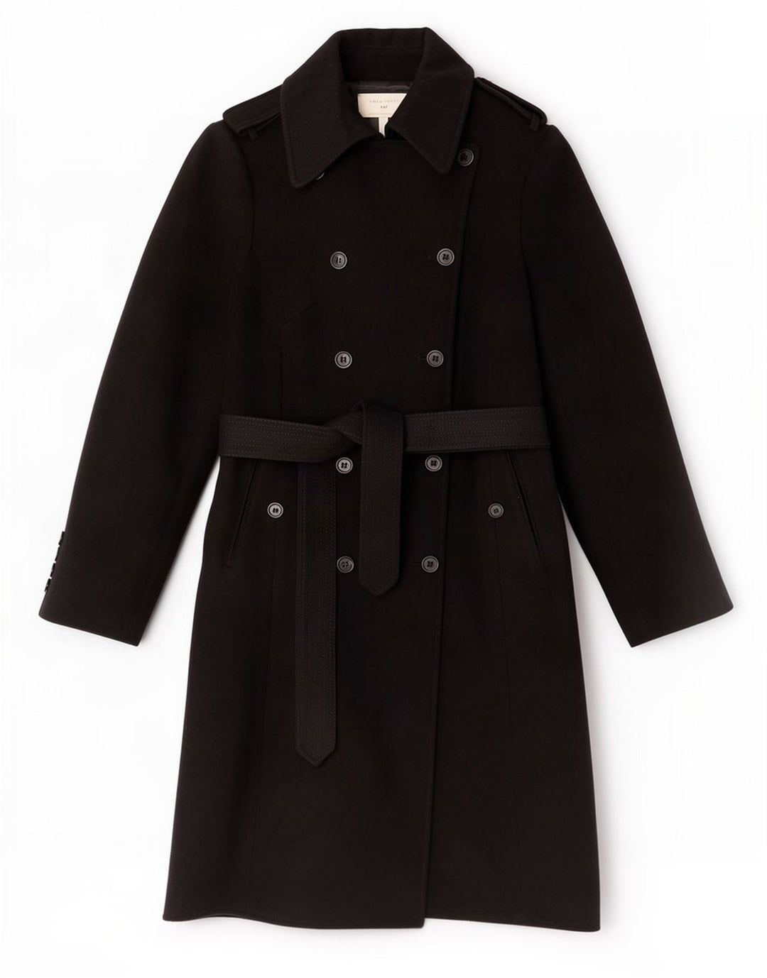 Женский тренч Karen Millen UK 12, средний черный, шерсть
