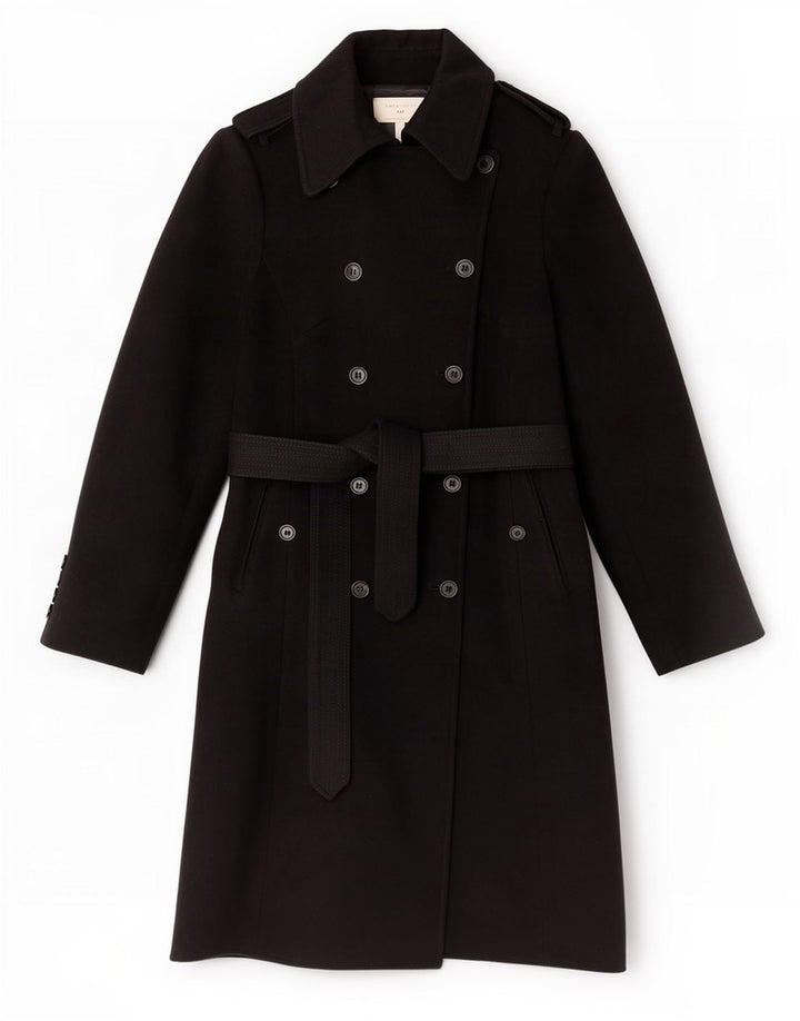 Женский тренч Karen Millen UK 12, средний черный, шерсть