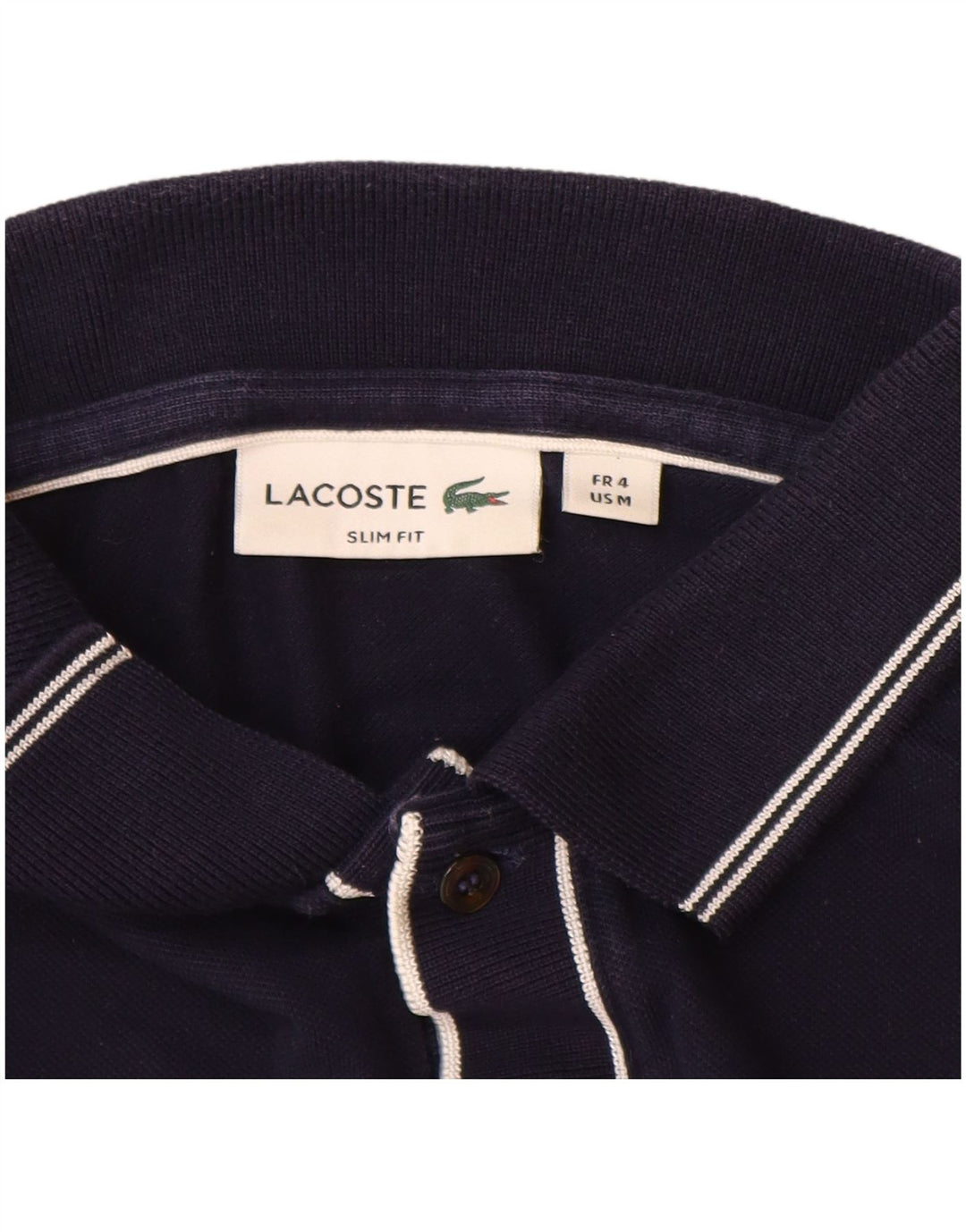 LACOSTE Мужская рубашка-поло приталенного кроя, размер 4, средний темно-синий, хлопок
