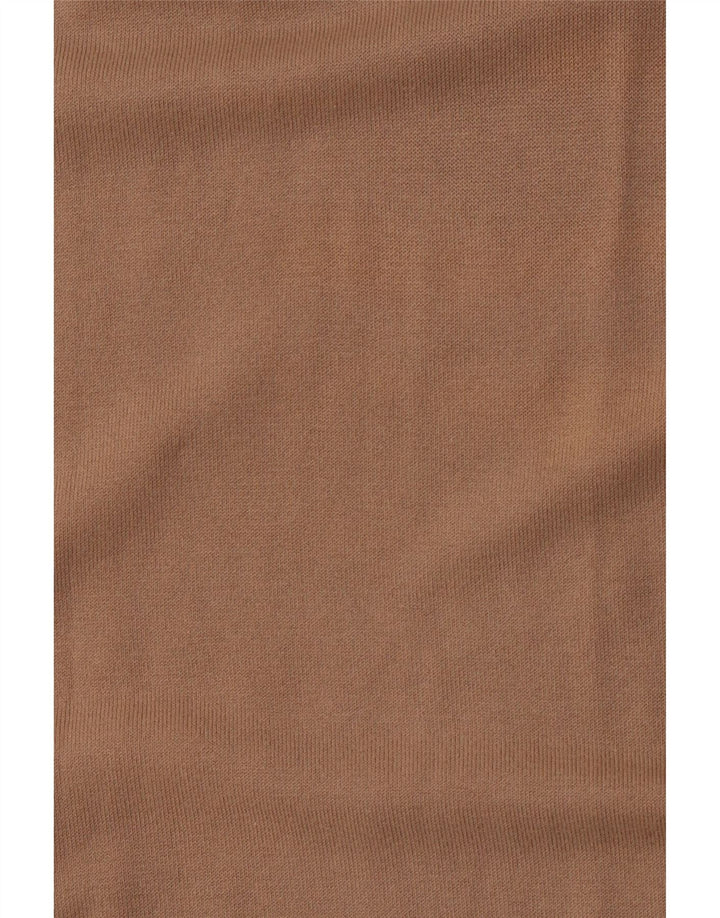 Женский облегающий джемпер с круглым вырезом BENETTON, большой размер, бежевый, хлопок, Великобритания 14