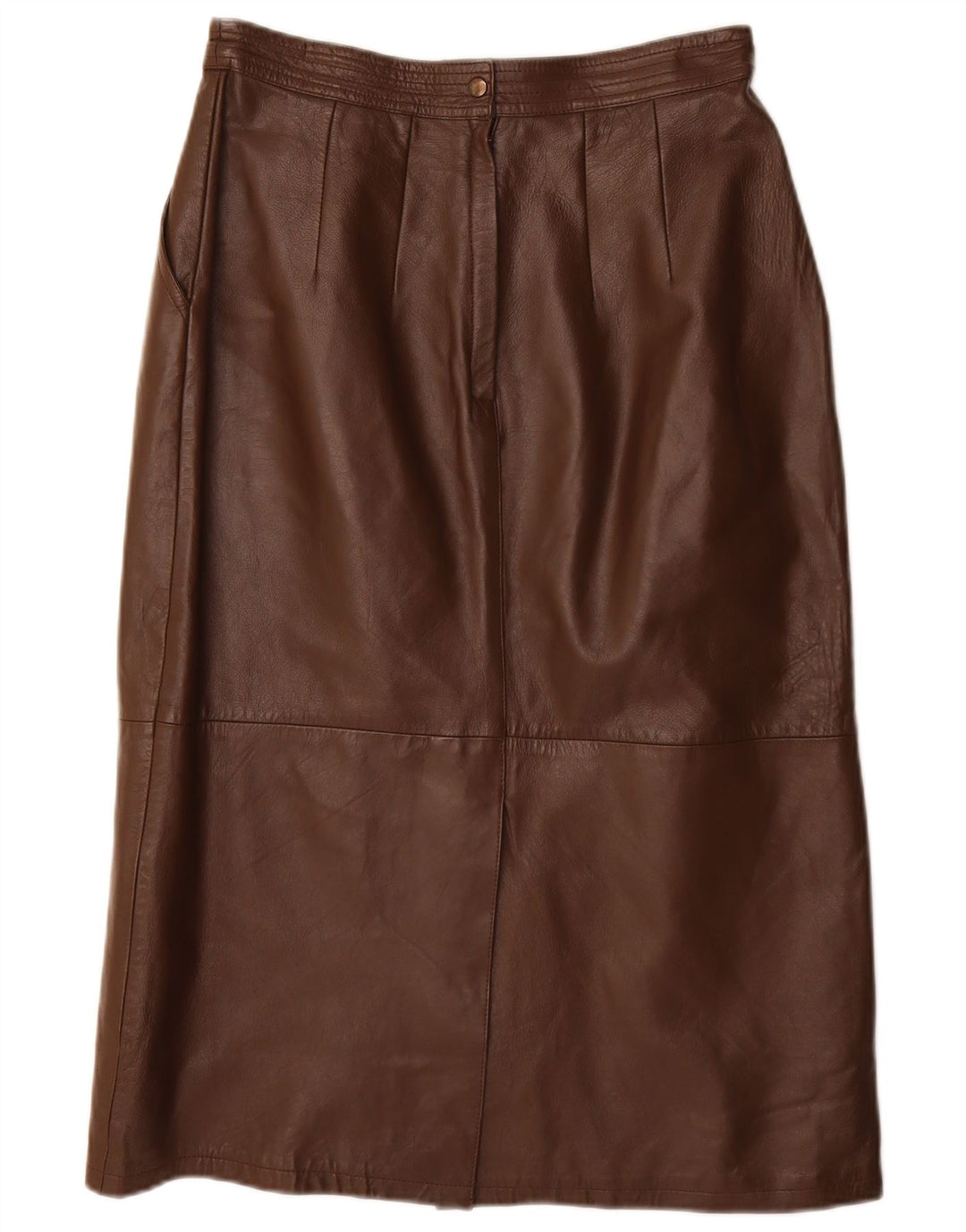Юбка-карандаш женская VINTAGE IT 40, маленькая W28, коричневая кожа