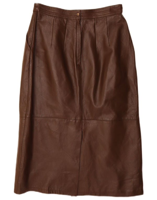 Юбка-карандаш женская VINTAGE IT 40, маленькая W28, коричневая кожа
