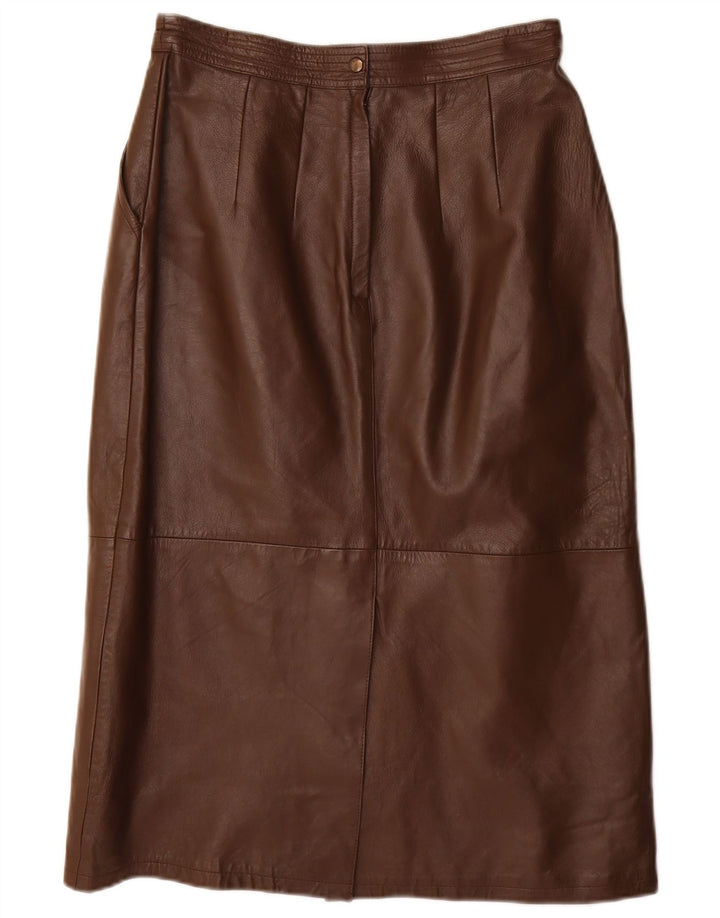 Юбка-карандаш женская VINTAGE IT 40, маленькая W28, коричневая кожа