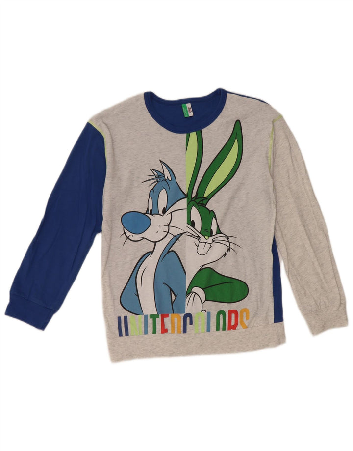 Джемпер с круглым вырезом BENETTON для мальчиков Looney Tunes, 10–11 лет, XL, серый